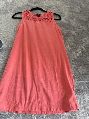 GAP Coral Sleeveless Lace Yoke A-Line Dress